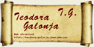 Teodora Galonja vizit kartica